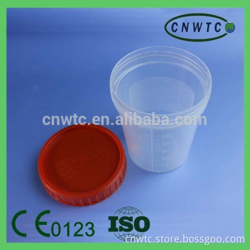100ml/120ml urine container with label sterile spoon